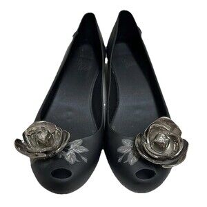 Melissa Disney Beauty & The Beast Rose Ltd Edition Ballerina Flat Shoes US 6 New